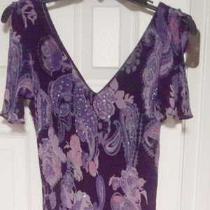 Ladies Diva Blue Long Beaded Handkerchief Dress